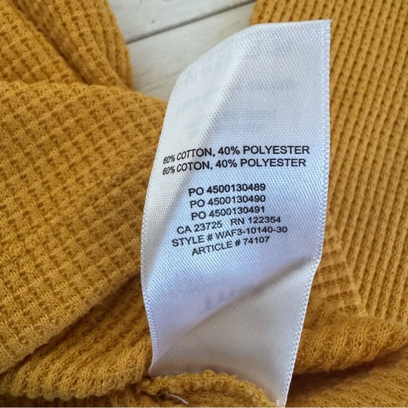 TNA Thermal Waffle Knit Long Sleeve Top Shirt Red Size Medium - Mustard Yellow - Picture 4 of 6